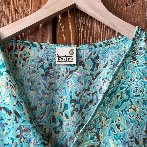 Beautiful boho style patterned, silk dress - Picture 3 of 4